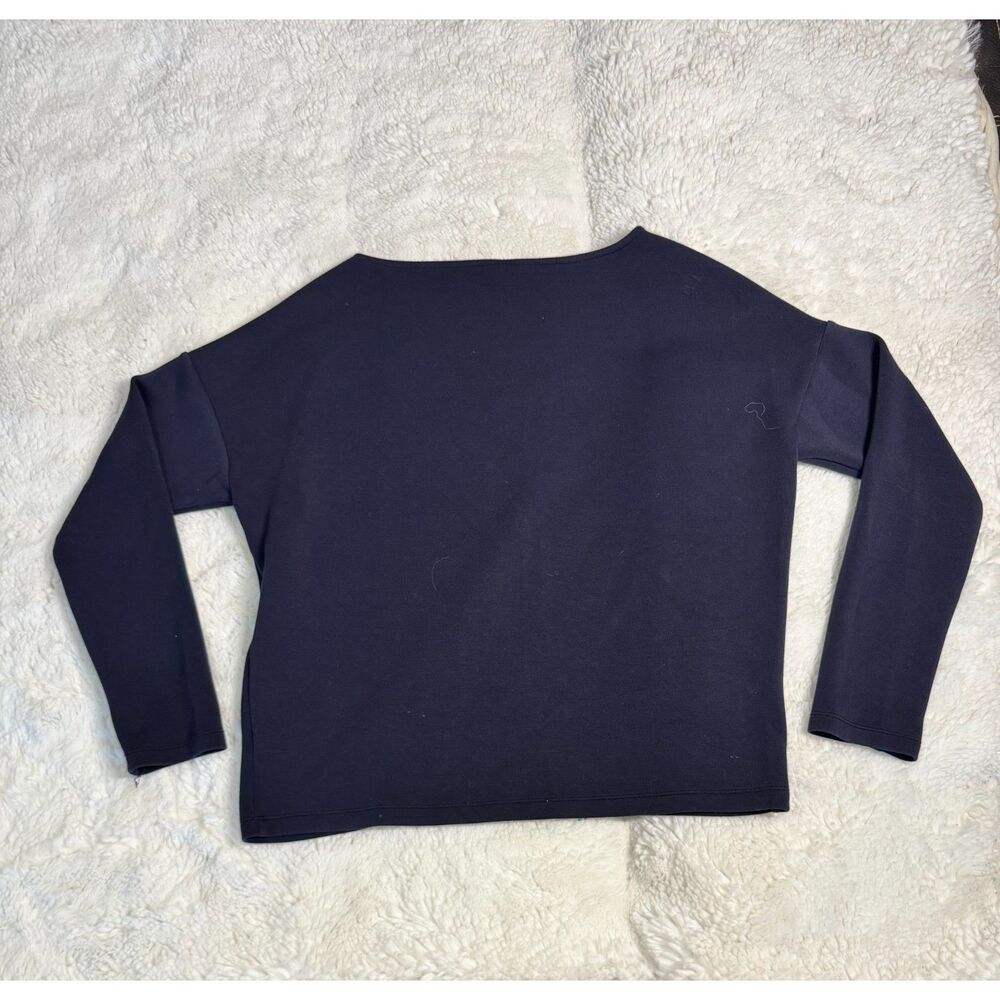 SPANX AirEssentials Long Sleeve Top Navy Small Petite S Soft Stretch Athleisure